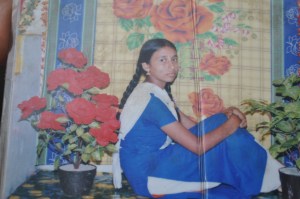 Mahfuja, the photo was taken when she was a student of class VII, in a studio in Bhurungamari, Kurigram. Missing.