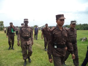 Members of 51 Border Guards Bangladesh (BGB) in Babuchara Union, Dighinala Upazila of Khagrachari District in the Chittagong Hill Tracts (CHT) of Bangladesh.  Photo: Hana 