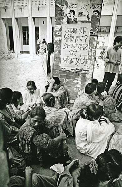 A sit-in protest against rape in campus, brought out by the students union, in Jahangir Nagar University, in Dhaka, Bangladesh. August 24, 1998.@Abir Abdullah